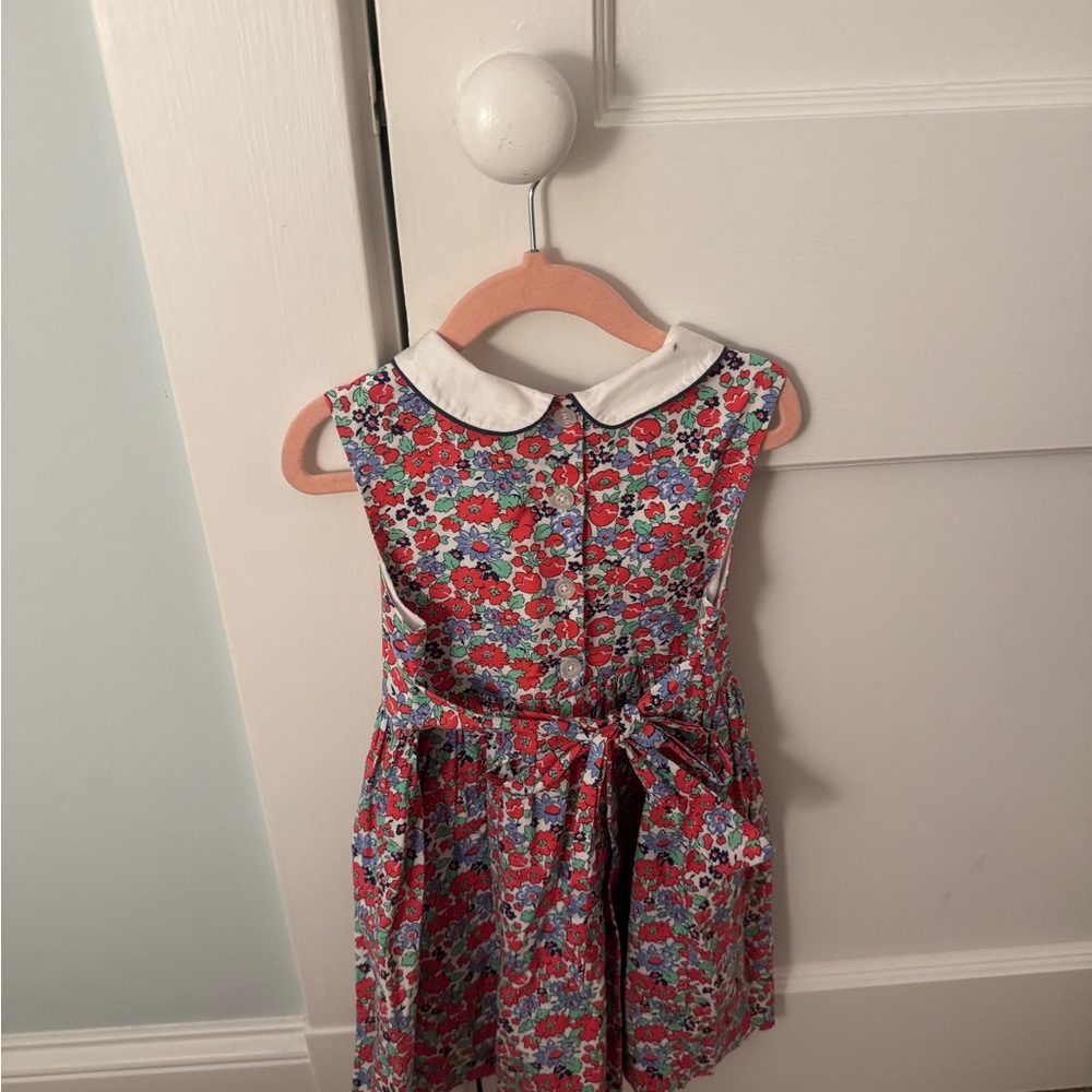 Rachel Riley Red and Blue Floral Dress Peter Pan Collar. Size 4. - Picture 8 of 9
